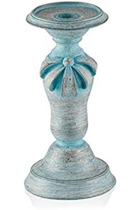 STOREMAX Mavi Kurdeleli Küçük Mumluk, 23x12 1014773