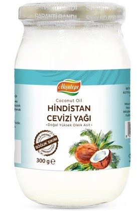 Akçatepe Soğuk Sıkım Doğal Hindistan Cevizi Yağı 300 Ml