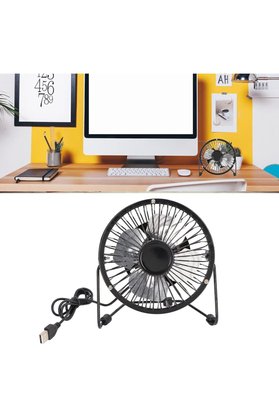 STOREMAX modaflux Masa Üstü Metal USB Mini Fan - Sessiz Soğutucu - 13.5 cm Çaplı 4 Kanatlı - Ayarlanabilir Aç