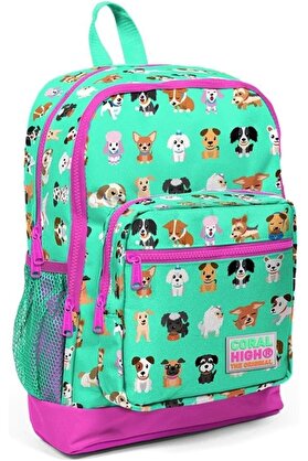 STOREMAX modashine Kids Su Yeşili Köpek Desenli Dört Bölmeli Okul Sırt Çantası 23465 modascope 1014773