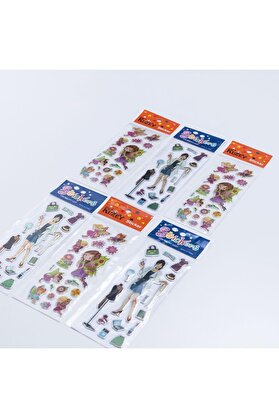 STOREMAX modashine 6 Adet Kabartmalı Yapışkan Kelebek Kız Figürleri Ve Genç Seti modascope 1014773