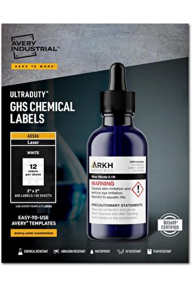 STOREMAX modashine için ultra zorunlu GHS kimyasal Etiketten /LED yazıcı, su geçirmez, UV-dayanıklı, 600 pake