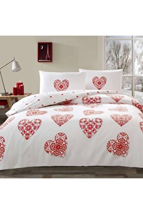 STOREMAX Pamuk Cordelıa Nevresim Takımı Kırmızı Çift Kişilik 1014773