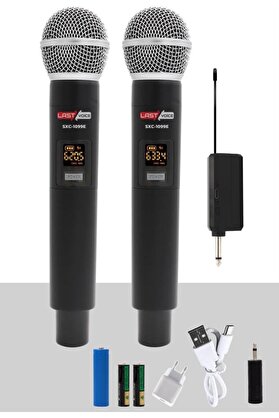 STOREMAX SXC-1099E Şarjlı ÇİFTLİ EL Telsiz Kablosuz Mikrofon UHF 1014773