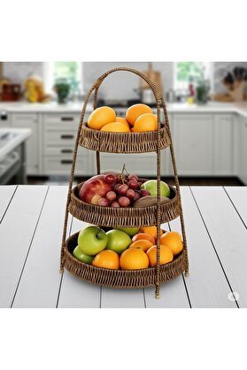 STOREMAX mrtshoppng Wicker Serisi Hasır Örme 3 Katlı Sunumluk mrtshoppng 542093