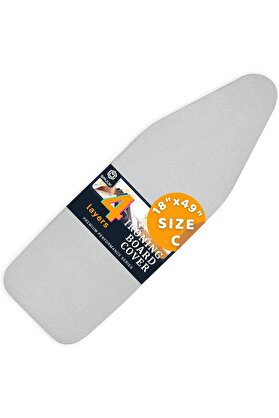 STOREMAX 4 Katmanlı Ütü Masası Kılıfı,Ütü Masası Örtüsü,Ütü Masası Bezi,Silikon Kaplı Isı Dayanıklı 55x135 cm