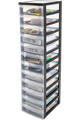 STOREMAX shpsell DC çekmeceli dolap, siyah, plastik, Siyah, 12 küçük 1175735