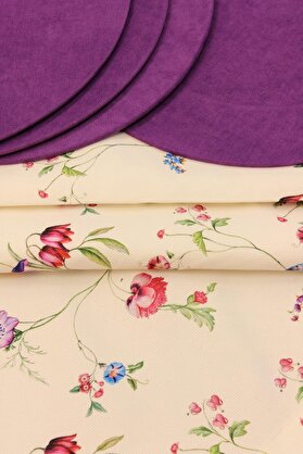 STOREMAX Çiçek Desenli Beyaz Zemin Arka Plan Baskılı Runner Servis 40x150 cm 1014773