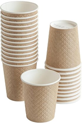 STOREMAX 25 adet kraft çift duvarlı kahve bardağı 8 oz, küçük kağıt çay bardakları 250 ml, soğuk ve sıcak içe