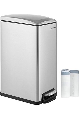 STOREMAX elizzashop mutfak çöp kutusu, 48 litre, dar, çöp kutusu, dar alanlar için pedallı çöp kutusu, yavaş