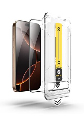 STOREMAX Premium 16 Pro Uyumlu Tam Kaplayan Tozsuz Uygulama 9H Temperli Cam Kırılmaz 1014773