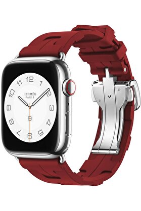 STOREMAX shopverse İle Uyumlu 38mm/40mm Spor Görünümlü KRD-94 Silikon Kordon Koyu Kırmızı trendflick 1014773