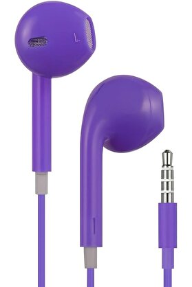 STOREMAX elizzashop Jack Girişli Mor Kablolu Kulaklık Ios Android İle Uyumlu 3.5 Mm Kulaklık Renkli elizzasho