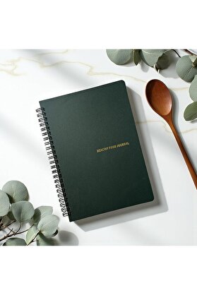 STOREMAX modashine Tanıtım 12 Haftalık A5 Beslenme ve Kilo Takip Planlayıcı Defter | Spiralli, Deri Kapaklı,