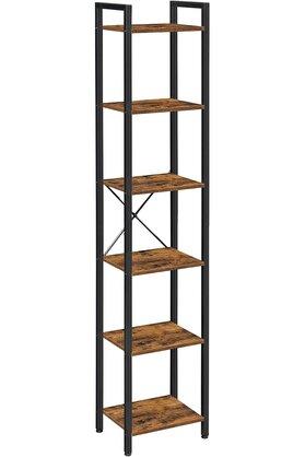 STOREMAX Raf, Kitaplık, dikili Raf, DVD Rafı, 6 seviyeli, ofis Rafı, açık Raflar, ofis, Oturma Odası, Yatak O