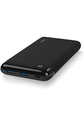 STOREMAX PowerSlim LCD PD 10.000 mAh Taşınabilir Şarj Aleti / Powerbank, USB-C, Siyah 1014773
