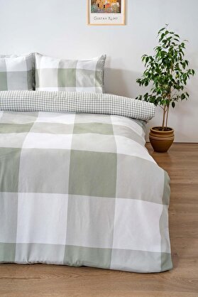 STOREMAX Yeşil Çift Kişilik Nevresim Takımı Pamuklu 1014773