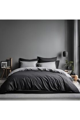 STOREMAX Çarşaflı Nevresim Takımı Çift Kişilik (2 Adet Yastık Kılıflı) (Siyah-Gri) 1014773