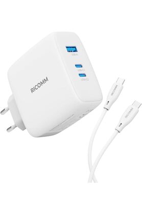STOREMAX 140W GaN 3 Portlu USB-C + USB-A Şarj Aleti QC5.0 PD3.1, iPad,,,, Air Uyumlu Hızlı Şarj Cihazı + 2 Me