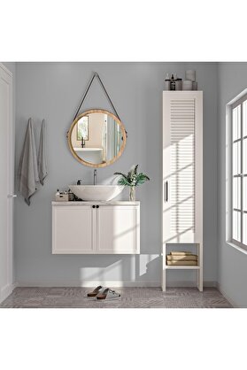 STOREMAX BNY130-Beyaz Panjur Kapaklı Metal Ayaklı Banyo Dolabı