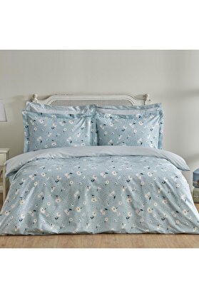 STOREMAX Daisy%100 Pamuk Çift Kişilik Nevresim Takımı Mint Mavi (PP) 1014773