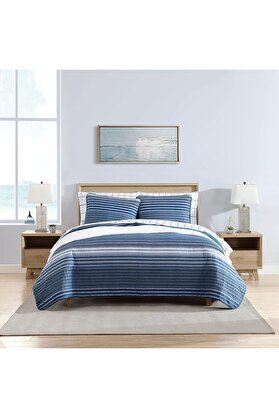 STOREMAX | Lüks Ultra Yumuşak Pamuk Yorgan 3 Parça Set, Ev Dekoru için Şık Zarif Tasarım, Mavi, King 1175713