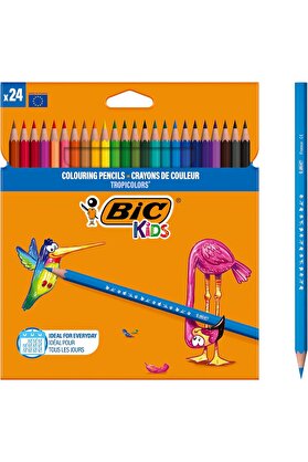 STOREMAX pltnstoreshop Kids Tropicolors Kuru Boya Kalemi 24 Renk, Kıymık Oluşturmaz, Ağaç Kesilmeden Üretilmi