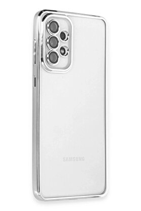 Fırsatkoli̇k Samsung Galaxy A73 5G Kılıf Lensli̇ Si̇li̇kon - Gümüş-(5796)