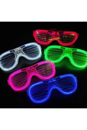 Evi̇mdeyokyok Glow Model Led Işıklı Parti̇ Gözlüğü 3 Modlu 5 Renk 5 Adet
