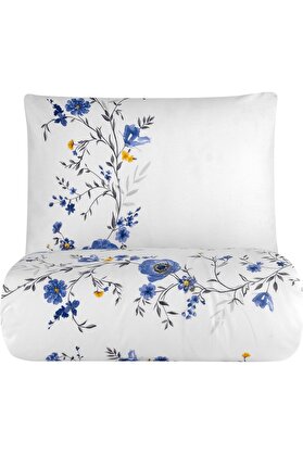 STOREMAX Home Flos Çift Kişilik Nevresim Takımı -%100 Pamuk, Çift Taraflı Nevresim Yastık, Düğmeli 4 Parça De