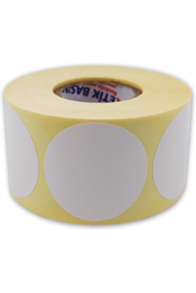 STOREMAX etiketler , hazır al hızlı al Kuşe Etiket 40mm Çap Ruloda 500 Adet 40mm Kuka Çapında Baskısız Barkod
