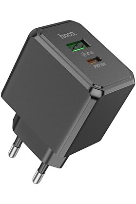 STOREMAX HC Seri Akım Koruma QC3.0+20W Şarj Başlık USB+Type-C Girişli Şarj Aleti Type-C Girişli Hızlı Şarj 1