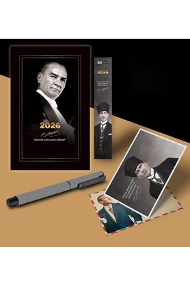 STOREMAX Gazi Paşa Atatürk Ajandası Ayraç Kartpostal - Gri 1014773