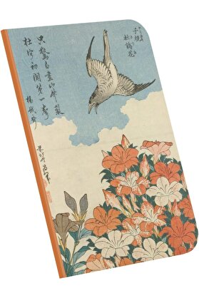 STOREMAX Cuckoo and Azaleas, Hokusai 1834, A4 Defter VI, Çizgisiz, Toplam 64 Sayfa, Tel Dikiş, Esnek Kapak, O