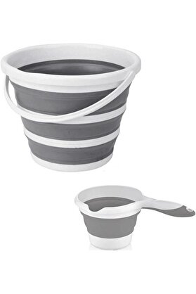 STOREMAX Kapısı Katlanabilir Akordiyon 2'li Kova ve Maşrapa Set 1014773