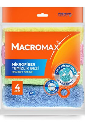 STOREMAX Mikrofiber Temizlik Bezi 4'lü Paket, Çok Amaçlı Toz Alma ve Yüzey Silme Bezi 1175713