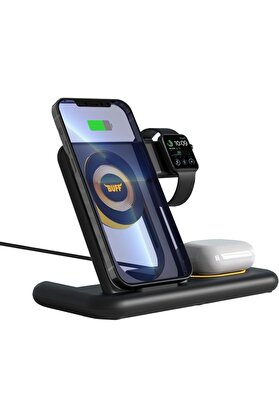 STOREMAX LABS BL40 5in1 Telefon Kulaklık Tutucu Kablosuz Led Işıklı Hızlı Şarj 1014773