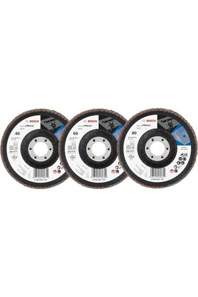 STOREMAX Professional 3 Adet Flap Disk Seti X551 Expert for Metal, Çelik ve Paslanmaz Çelik Taşlama için, Açı