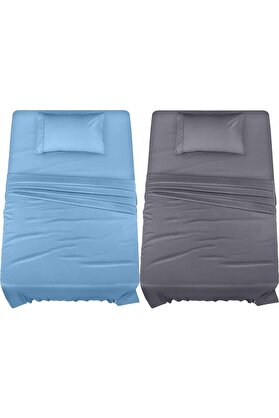 STOREMAX 2 Adet Tek Kişilik Çarşaf Ve Yastık Kılıfı Seti Nevresim Takımı (Karışık Renk) 1014773