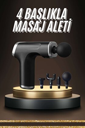 Toptan Bulurum Profesyonel Masaj Tabancası Sporcu Masaj Ai 4 Başlıklı Şarjlı Titreşimli