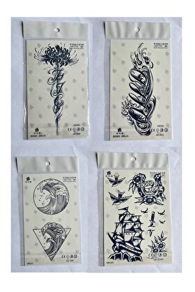 Ai̇rbrush Tattoo Lotus Yazı 2-4 Hafta Kalıcı Geçi̇ci̇ Dövme Seti̇ Yarı Kalıcı Dövmeler