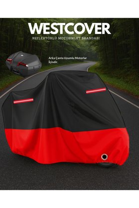 WestCover Yamaha Xmax 250 Kırmızı Siyah Parçalı Topcase Uyumlu Motorsiklet Branda