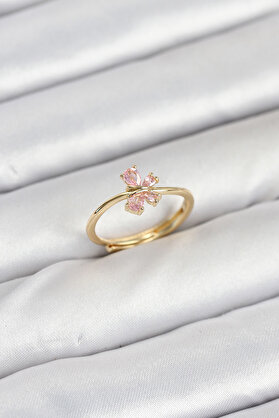 Evi̇mdeyokyok Pi̇ri̇nç Gold Renk Pembe Kadın Yüzük Tj-Byk3870