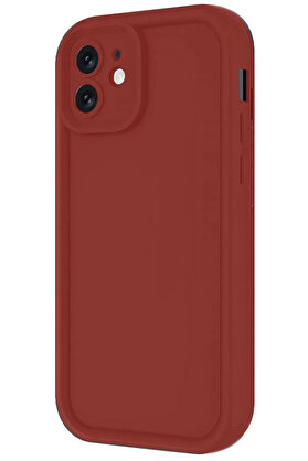 Buti̇k İphone 11 Kılıf Vi̇era Si̇li̇kon - Bordo-(5796)