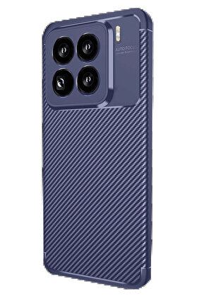 Buti̇k Xi̇aomi̇ Mi̇ 15 Pro Kılıf Auto Focus Karbon Kapak - Laci̇vert-(5796)