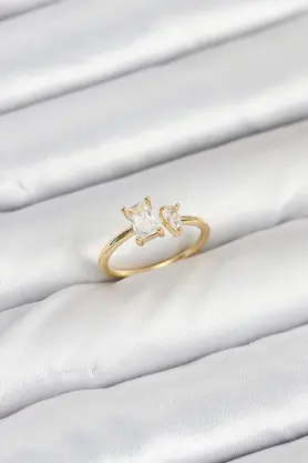 Evi̇mdeyokyok Pi̇ri̇nç Gold Renk Zi̇rkon Taşlı Kadın Yüzük Tj-Byk3882