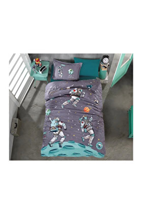 gizmurstore Clasy Tek Kişilik Genç Ranforce Nevresim Takımı Space
