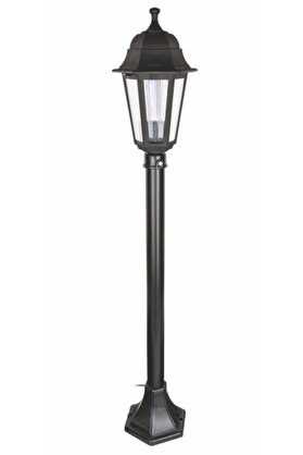 gizmurstore ZERPA 6854 Optik Altıgen Siyah Bahçe Direk 1 MT E27 Duy