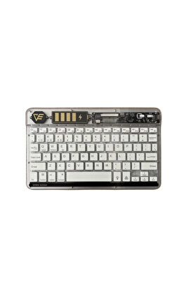 evimdeyokyok ZR612 Rgb Şeffaf Beyaz Bluethooth Klavye