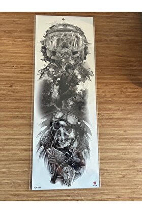 Ai̇rbrush Tattoo Kruru Kafa 1 Hafta Kalıcı Tam Kol Bacak Yapıştırma Geçi̇ci̇ Dövme 46 Cm
